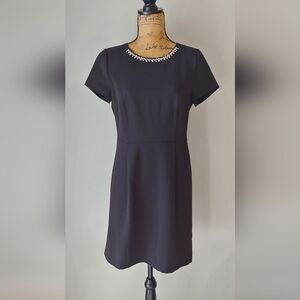 Kensie Jeweled Neckline Elegant Black Dress Sz M
